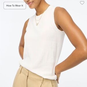 J crew white sweater shell tank top sleeveless